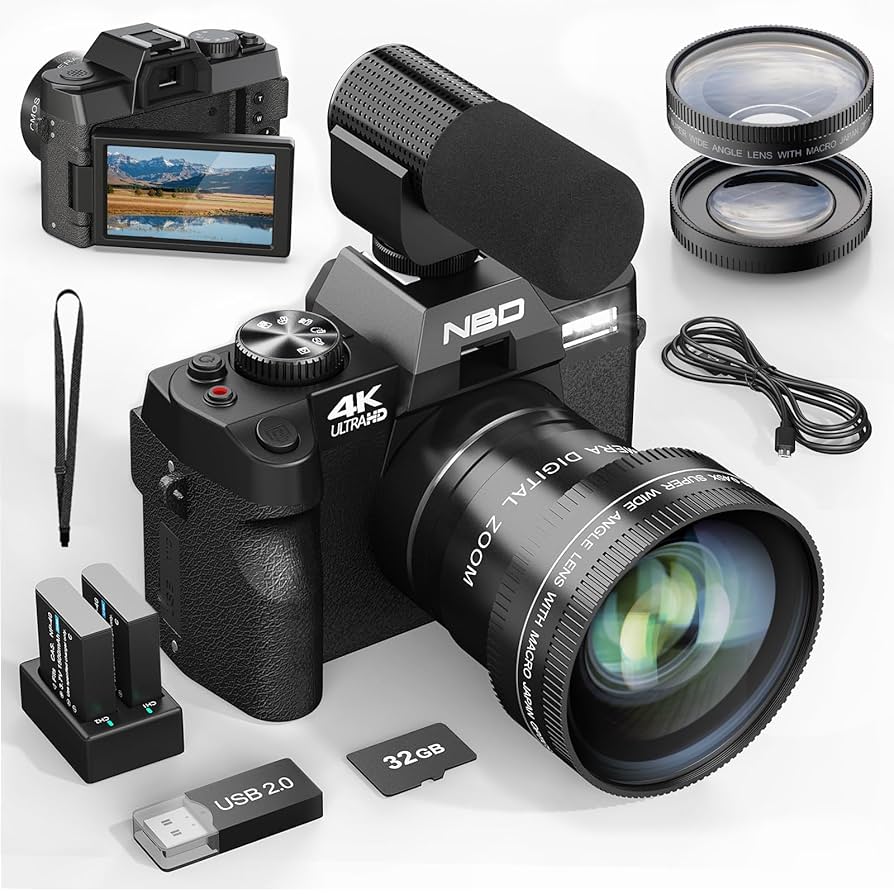 PRO VLOG 4K - 48MP/ 60FPS WIFI VLOGGING CAMERA WITH WIDE- ANGLE ¬ MACRO LENS