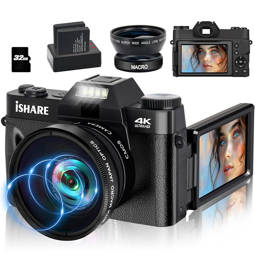 PRO VLOG 4K - 48MP/ 60FPS WIFI VLOGGING CAMERA WITH WIDE- ANGLE ¬ MACRO LENS
