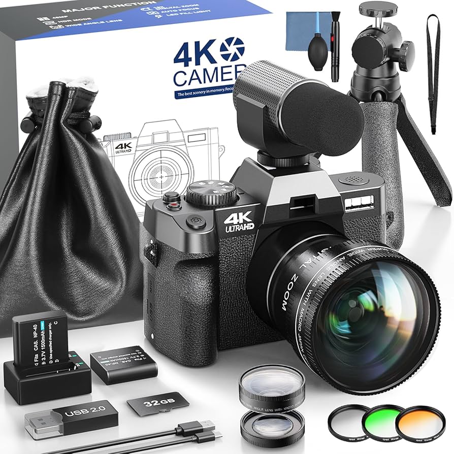 PRO VLOG 4K - 48MP/ 60FPS WIFI VLOGGING CAMERA WITH WIDE- ANGLE ¬ MACRO LENS