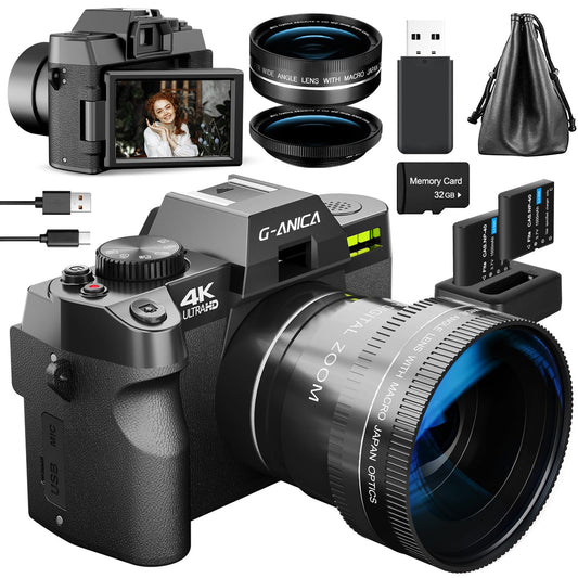PRO VLOG 4K - 48MP/ 60FPS WIFI VLOGGING CAMERA WITH WIDE- ANGLE ¬ MACRO LENS