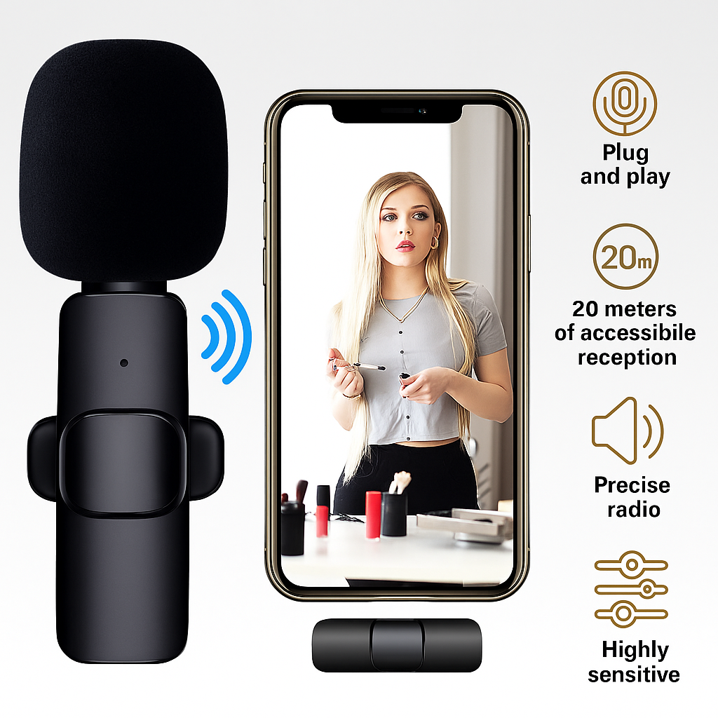 WIRELESS LAVALIER MIC - iPHONE & ANDROID hone