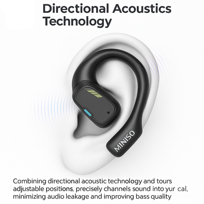 MINISO M98 PRO OPEN EAR BLUETOOTH EARBUDS - LED DISPLAY, SECURE EARHOOKS FOR SPORTS & WORK