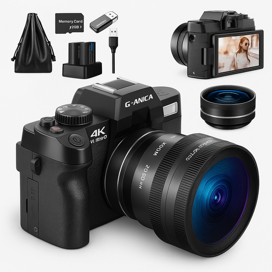 PRO VLOG 4K - 48MP/ 60FPS WIFI VLOGGING CAMERA WITH WIDE- ANGLE ¬ MACRO LENS