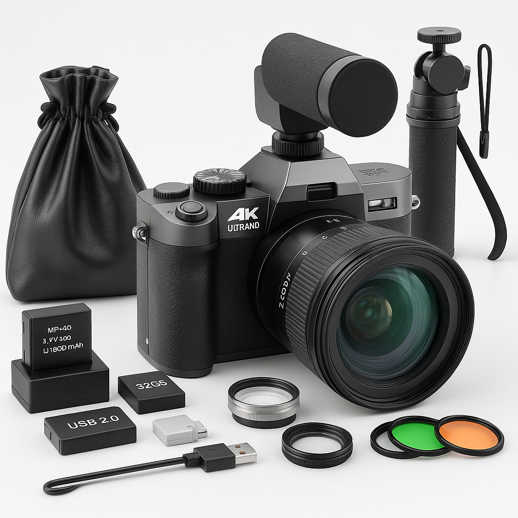 PRO VLOG 4K - 48MP/ 60FPS WIFI VLOGGING CAMERA WITH WIDE- ANGLE ¬ MACRO LENS