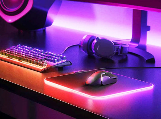 5CORE RGB MOUSE MAT- 12 LIGHTING MODES, DUAL ZONE,  RUBBER BASE