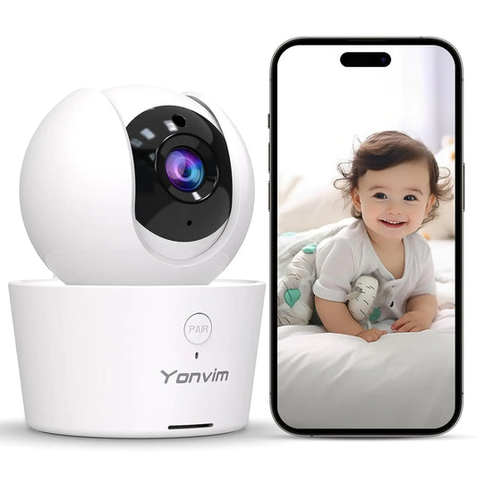 WiFi Baby Monitor 2K Camera with 30Hrs Battery Life Work with Alexa Record and Video Storage Baby Monitor WiFi Smartphone