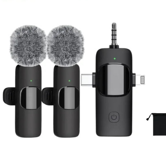 Wireless Collar Clip Microphone Three-in-one Three Connector Mini Microphone 35 Hole