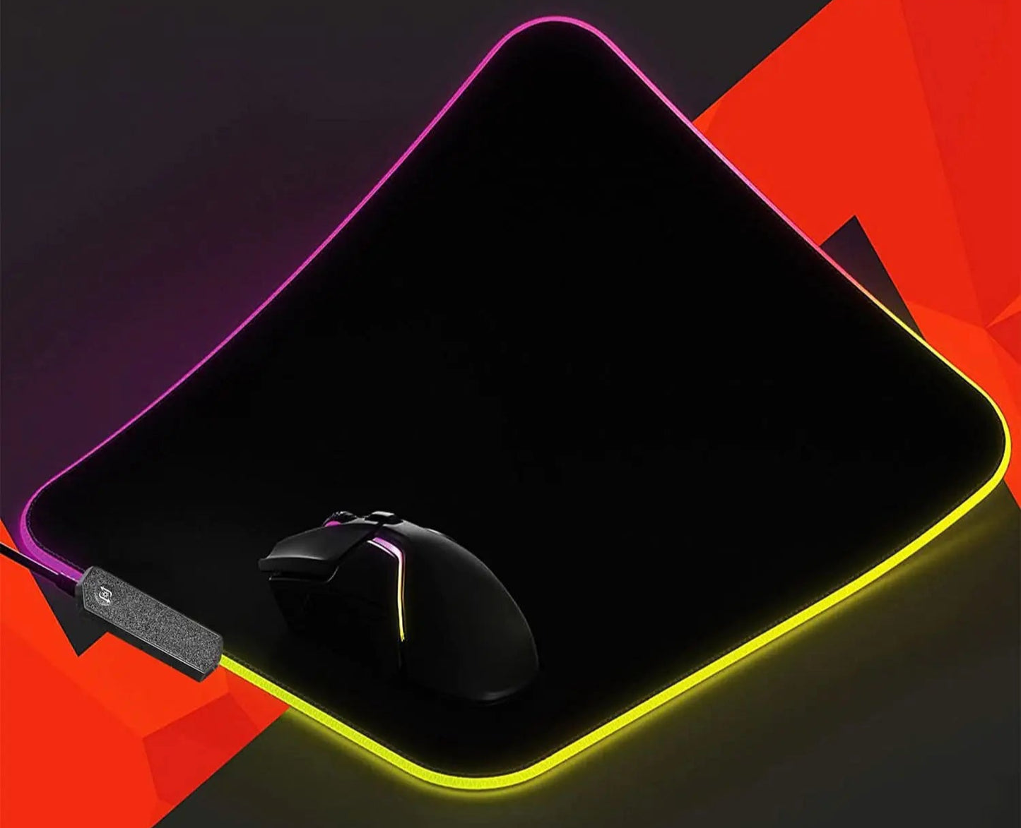 5CORE RGB MOUSE MAT- 12 LIGHTING MODES, DUAL ZONE,  RUBBER BASE