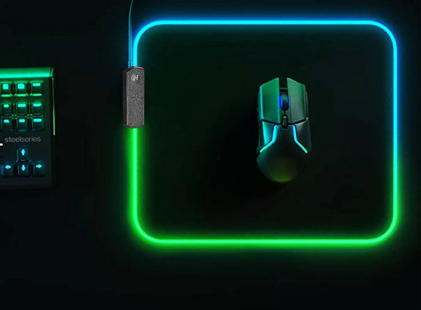5CORE RGB MOUSE MAT- 12 LIGHTING MODES, DUAL ZONE,  RUBBER BASE
